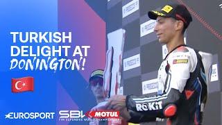 WorldSBK Toprak Razgatlıoğlu equals Tom Sykes record of 9 wins at Donington Park 