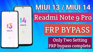 Redmi Note 9 Pro Frp Bypass miui 13  Redmi note 9 pro frp bypass miui 14 youtube update