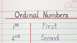 Ordinal Numbers