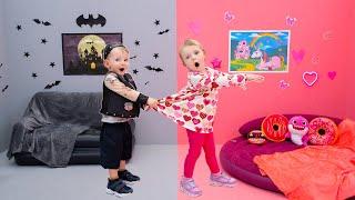 Five Kids Pink vs Black Challenge + more Childrens Songs and Videos