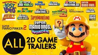 All 2D Super Mario Game Trailers 1985-2023