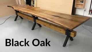 12 Live edge dining table Black Oak