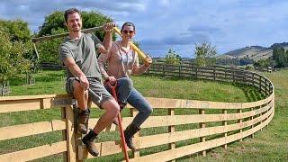 How to Build a CURVED Post-and-Rail Four Board Fence  FULL PROCESS