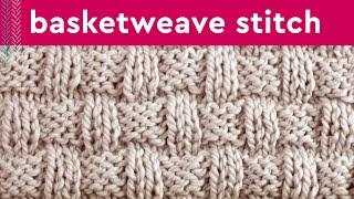 Basketweave Stitch Knitting Pattern for Beginners