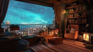 The Satisfying Rain Sounds Thunder and Fireplace on Rooftop