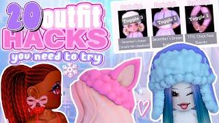 The 20 CUTEST OUTFIT HACKS using ADVENT CALENDER ACCESSORIES ️ Royale High Roblox