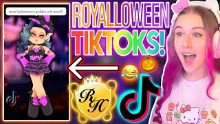 I REACT TO THE FUNNIEST ROYALLOWEEN TIKTOKS  ROBLOX Royale High Halloween Update Tiktoks Reaction