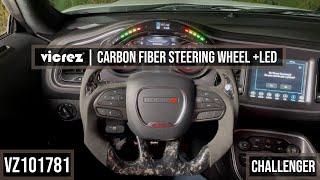 Vicrez Carbon Fiber Steering Wheel+LED Dash Display vz101781  Dodge Challenger  Installation