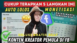 Cara Lolos Monetisasi Iklan di Facebook dalam waktu Satu Bulan saja untuk Konten Kreator Pemula