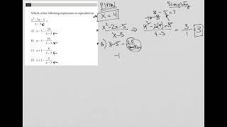 Which of the following expressions is equivalent to x^2 - 2x - 5  x - 3 ?