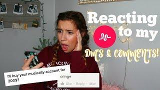 Reacting to my musically DMS & Comments Veraty Cattaneo