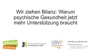 Pressekonferenz Wir ziehen Bilanz Warum psychische Gesundheit jetzt mehr Unterstützung braucht