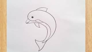 how to draw dolphin drawing easy step by step@aaravdrawingcreative1112