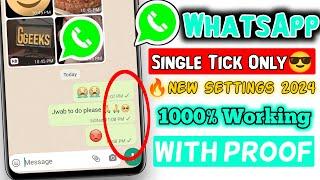 WhatsApp Single Tick Only  WhatsApp No Double Tick Settings 2024  How To Show Offline On WhatsApp