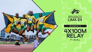 Jamaica  dominates womens 4x100m final  World Athletics U20 Championships Lima 2024