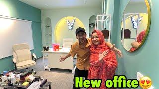 Revealing my new office with mama  ab poori family mujhsy naraz hojaigi