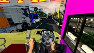 Bus Driving on Narrow  Danger Roads in India eurotruck simulator 2 steering wheel gameplaybus game