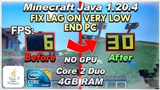 Minecraft 1.20.4 Fps Boost on VERY Low End PC Core 2 duo 4gb ram No graphics card