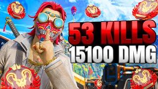 Octane 53 Kills and 15100 Damage Gameplay Wins - Apex Legends No Commentary