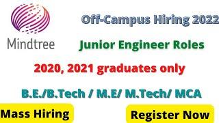 Mindtree OFF-CAMPUS ANNOUNCEMENT Jr. Engineering Hiring  20202021 Hiring