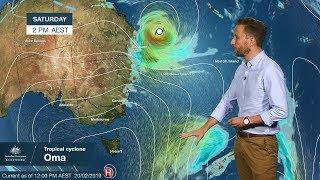 Severe Weather Update Tropical cyclone Oma moving slowly southwest in the Coral Sea 20 Feb. 2019