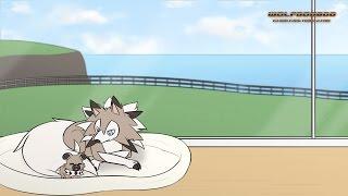 Early Morning Awake Short Rockruff and Lycanroc Pokemon Animation