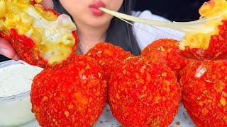 ASMR Hot Cheetos Mac and Cheese Balls  Eating Sounds Mukbang  ASMR Phan