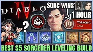 Diablo 4 - New Best Sorcerer Leveling Build - Season 5 FAST 1 to 70 - HUGE Buffs Skills Gear Guide