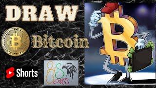 Bitcoin Cartoon Drawing  Bitcoin 3D Drawing #Shorts