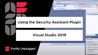 Using the Security Assistant Plugin in Visual Studio 2019