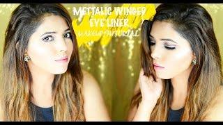 METTALIC WINGED EYELINER MAKEUP TUTORIAL  HINA ATTAR