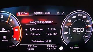 Tachovideo Audi A3 Sportback 30 TDI 8Y 2020 0-100 kmh kph 0-60 mph Beschleunigung Acceleration