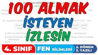 4. Sınıf Fen Bilimleri 2. Dönem 2. Yazılı  2022-2023 3. Örnek