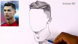 Pencil Sketch of Cristiano Ronaldo Easy step by step Drawing  CR7 from Al Nassr Club @cristiano