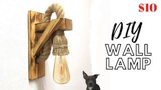 MAKING A RUSTIC WOODEN SCONCE FOR $10  HOW TO MAKE A BARN WALL LAMP  DIY WOODEN WALL LIGHT DECOR