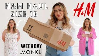 SIZE 18 H&M TRY ON HAUL  NEW IN SPRING STAPLES  *plus Monki & Weekday*  jesselleking