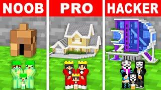 NOOB Vs PRO TINY FAMILY HOUSE Build Challenge In Minecraft