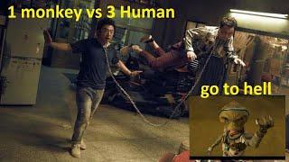 1 monkey vs 3 human crazy alien 2019