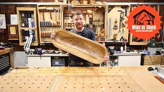 Decorative Irish Oak Dough Bowl. Table Centre Piece