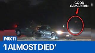 MIRACLE NO ONE WAS KILLED as crash after crash captured on video on 101 Freeway