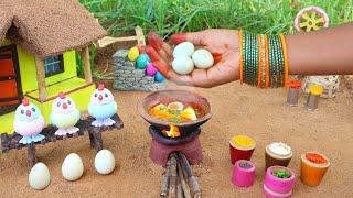 Miniature Egg Thali  Fun Full Recipe  Egg Masala + Fry + Surprise  Mini Foodkey