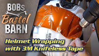  🪖 Motorcycle Helmet partial vinyl wrapping 🟧 with 3M Knifeless Tape ⭐️⭐️⭐️⭐️⭐️DIY