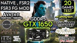 GTX 1650 GDDR5 In Early 2024  Test In 20 Games  Using FSR2  FSR3 FRAME GEN MOD & Native Setting