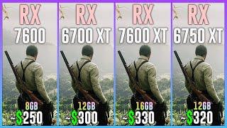 RX 7600 vs RX 6700 XT vs RX 7600 XT vs RX 6750 XT - Test in 20 Games