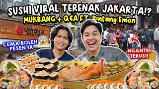 MUKBANG SUSHI VIRAL SAKING RAMENYA GAK BOLEH NAMBAH CUMA BOLEH PESEN 1x + Q&A FT. BINTANG EMON