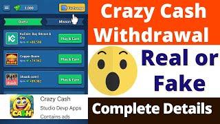 Crazy Cash Real or Fake  Crazy Cash Withdrawal  Crazy Cash App Review  Scam or Legit  Reality