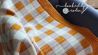 Crochet a Gingham Blanket ANY Size with ANY Yarn 