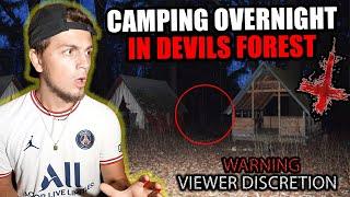 TERRIFYING CAMPING OVERNIGHT IN HAUNTED DEVILS FOREST