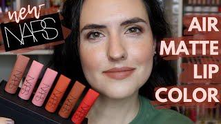 NARS Air Matte Lip Colors 6 NEW Shades  Lip Swatches Transfer Test + My Review