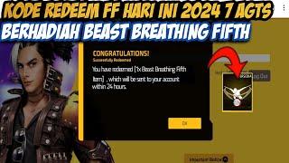 KODE REDEEM FF HARI INI 7 AGUSTUS 2024 KODE REDEEM FF BEAST BEREATHING FIFTH TERBARU HARI INI 2024